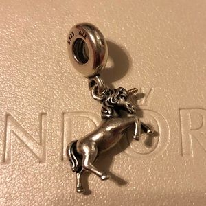 Retired Pandora Unicorn Charm with gold horn